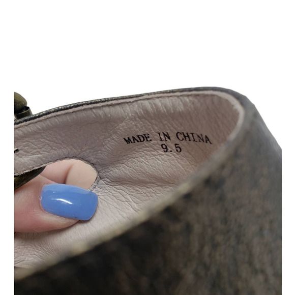 Anthropologie Farylrobin Roxanne Bronze Metallic peep toe healed sandals - Picture 3 of 10